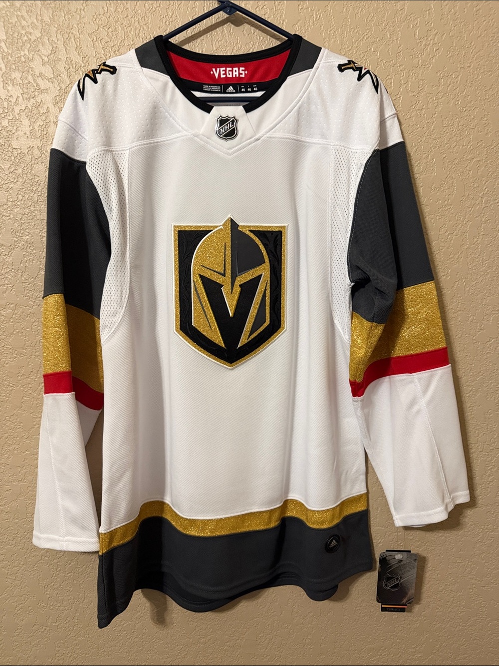 adidas Vegas Golden Knights White Gold Black Hockey Jersey